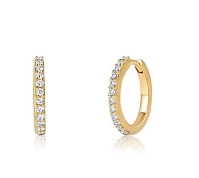 China Wholesale High Quality Instagram Style Gold Plated Women Designer 925 Sterling Silver 2021 Trendy Jewelry Pave Classic Circle Fashion Earrings for sale