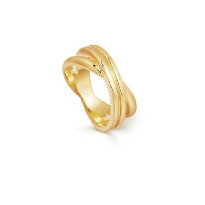 China Fashionable Low Price 2021 Style Gold Plated Women Designer Cross Double Jewelry 925 Silver Infinity Ring for sale