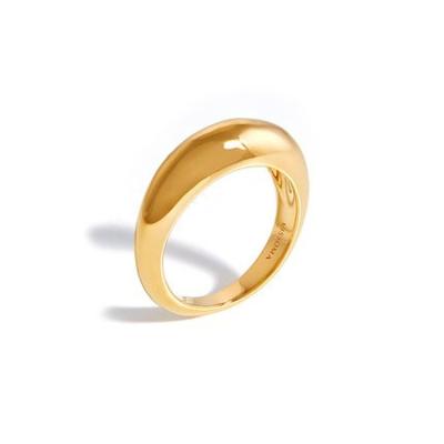 China Trendy Simple Style Jewelry Trendy Designer Women's High Quality Hot Selling Special Ring Gold Plated Dome Smooth Gold Plated for sale