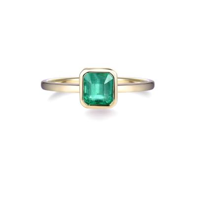 China New Design High Quality Women Shape Gold Plated Designer Style 925 Sterling Silver Jewelry Synthetic Emerald Ring for sale