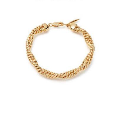 China New High Quality Gold Plated Women Jewelry Designer Ins Style Chain Double Twist Silver Bracelet for sale