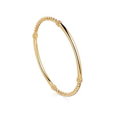 China High Quality Designer Ins Style Twist Bracelet Gold Plated Double Sided Sterling Silver Women's Bracelet Jewelry for sale