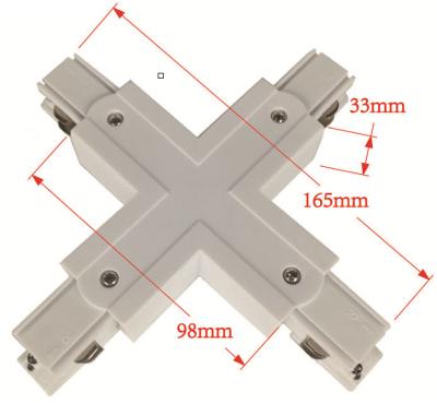 China For Track Rail 3 Loops X Connector Kits Accessories 3 Circles Wire 4 3 Phase Track Rail Corner Connectors Architectural For Led Track Light for sale