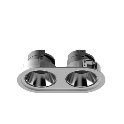 China Downlights Double Heads Adjustable LED Recessed MR16 GU10 Spot Light Fixture for sale