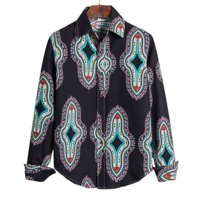 China 2020 Youth Night Club Fashion Shirt Men's Long Sleeve Anti-pilling Floral Shirts 3D Sublimation Printed Shirts for sale