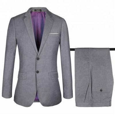 China Good Quality Men's Anti-Shrink 2 Pc Gray Coat Pant Men Suit 2 Button Slim Fit Suits for sale