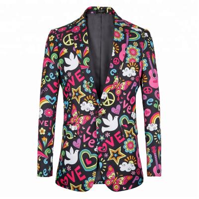 China Wholesale Men's Anti-Shrink Halloween Party Costume Printed Blazer for sale