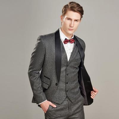 China Anti-Shrink Slim Fit 3pc Men Tuxedo Coat Pants Design Wedding Suit for sale