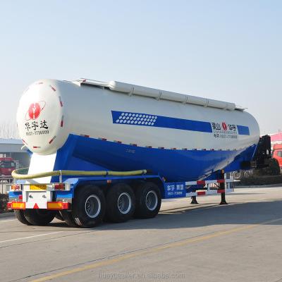 China Truck Trailer HUAYU Brand 3 Axle 65CBM Bulk Cement Transport Tanker Semi Trailer for sale