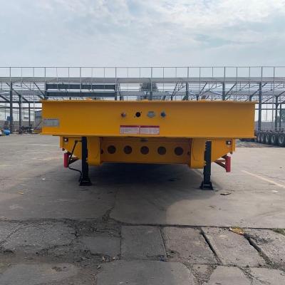 China Tri axle heavy duty lowbed lowbed truck trailer truck semi trailer for heavy equipment machine transport for sale