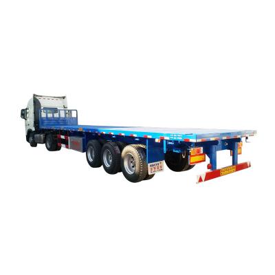 China New Truck Trailer Moel 2x20ft Flatbed Container Semi Trailer for sale