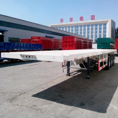 China Other Trailers 40ft Container Semi Trailer 3 Axle Flat Bed Semi Trailer 12pcs Twist Lock For One 40ft 0r Two 20ft for sale