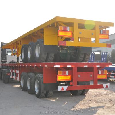 China Tri Axles 40FT Trailer Truck Container Flatbed Semi Trailer for sale