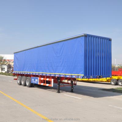 China Truck Trailer 3 Axle Side Curtain Semi Trailer For Beverage Transport PVC Curtain 13*2.5*3.7m for sale