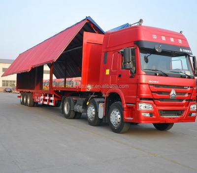 China Other Wing Type Opening Semi Van Trailers Huayu Manufacturer 3axles 40Ton Wing Trailer for sale