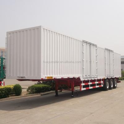 China Truck Trailer 3 Axle 40ton Box Cargo Semi Trailer for sale