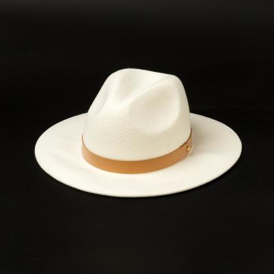 China Free Shipping Picture White Color Wide Brim Wool Cowboy Hat Felt Felted Hat Hat for sale