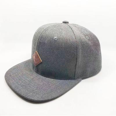 China JOINT custom snapback hat, gray snapback hat men, snapback hats with leather patches for sale