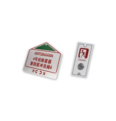 China Europe Printing Custom Stickers, Barcodes, Signs Etching and Engraving Word Stainless Steel Nameplate Metal Tag Scarf Tag for sale