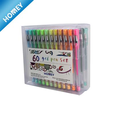 China Glitter 48/60 Pack Gel Pen PVC Box Set for sale