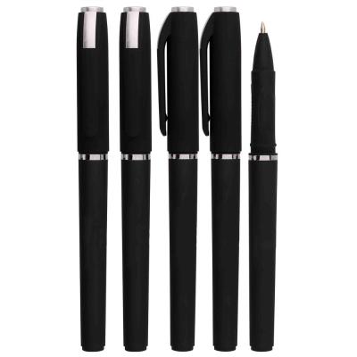 China Best Selling Matte Black Normal and Rubber Ball Pen Sign Barrel Business Pen for sale