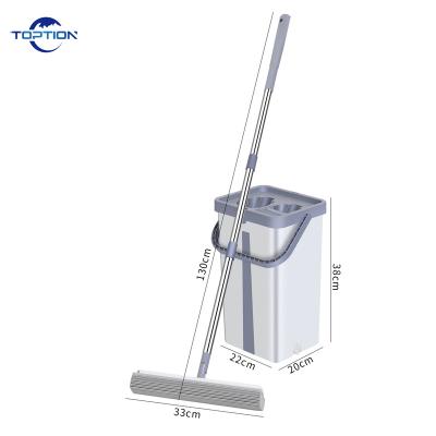 China Durable Easy Dry And Wet Sweep Compression Pva Sponge Self Cleaning Mop With Bucket for sale