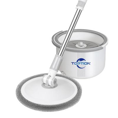 China Sustainable round handfree 360 ​​spin flat spin mop bucket with dirty water separated for sale