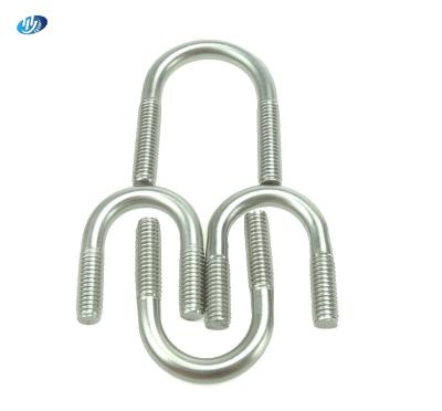 China Round u-bolts m8,304 stainless steel round bend with plates and nuts combination, used for fixing pipes, water for sale