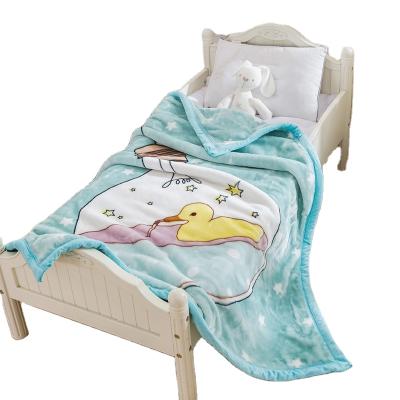 China Anti-pilling Cable Knit Printed Baby Blanket Receiving Blanket for sale