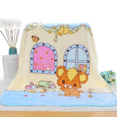 China Soft Fleece Print Anti-pilling Baby Blanket Kids Winter Blanket Custom Animal Coral Flannel Blanket for sale