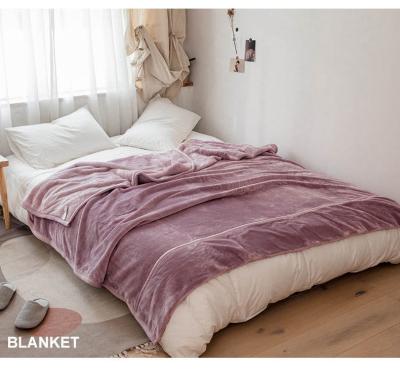 China Wholesale 220x240 soft winter mink flannel blankets custom printed 2ply anti-pilling for double bed for sale