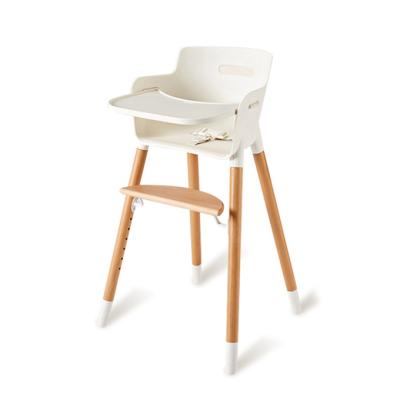 China Portable Solid Wood Infant Wooden Baby High Gain Portable Feeding Chair For Toddlers Highchair Adjustable Accessories Adjustable Footrest for sale