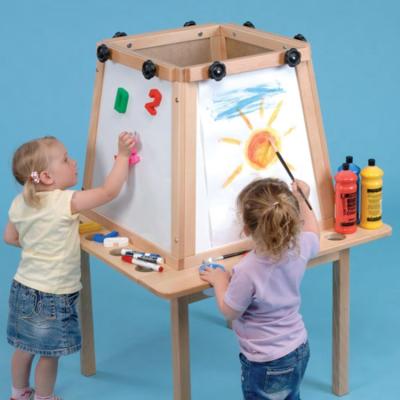 China Winning Painting Easel Stand Wooden Easel Double Side Adjustable Blackboard And Magnetic Whiteboard for sale