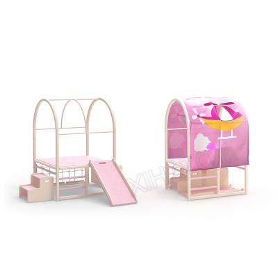 China Hot Selling Sustainable Winning Amusement Parks Kids Role Play Small Cubby Indoor Outdoor Children Playhouse Wooden Playhouse for sale