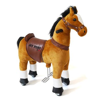 China Animal Ride Toy Eco-friendly Gain Walking Riding Horses With Wheels For Kids Mechanical Pony Rocking Good Gift for sale