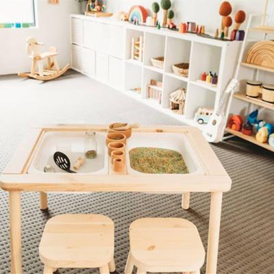 China Modern Winning Hot Selling Solid Wood Table Kids Toy Storage Table With Lids Play Table For Kids Toddlers for sale