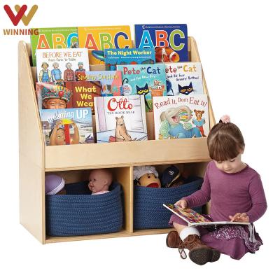 China Eco-Friendly Children's Furniture Wooden Bookcase Shelf for Easy Organization Easy Assembly Kids Book Rack and Wooden Shelf Storage for sale