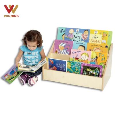 China Eco-friendly Montessori Furniture Wooden Display Shelf Winning Kids Show Bookcase For Classroom Kindergarten Furniture for sale