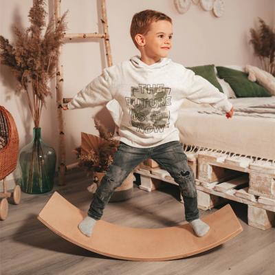 China Complete Fitness Exercise Winning Board Wooden Toy Wobble Balance Board Montessori Toy Kids Outdoor Indoor Rocker Balancing Rocker for sale