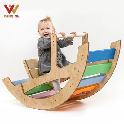 China Educational Toys Winning Hot Selling Handmade Arch Wooden Balance Chair Balance Boards Toy For Child Waldorf Educational Toy Slides Wooden Kids Toys for sale