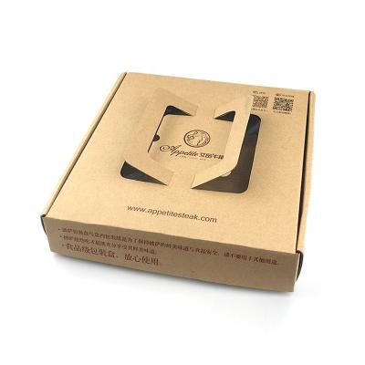 China Wholesale Cheap Food Grade Aseptic Corrugated Custom Printed Size Pizza Design Cardboard Pizza Box With Window And Handle for sale