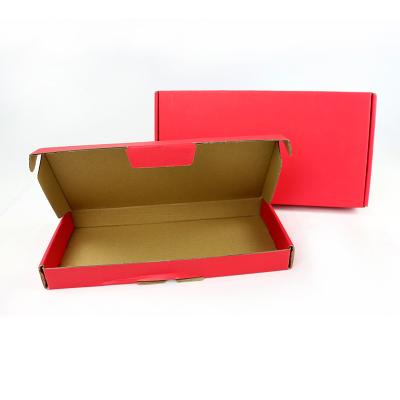 China Recycled Materials Customized Recyclable Elegant Fancy Red Corrugated Wholesale Logo Rectangle Square Shape Eco-Friendly Shipping Boxes for sale