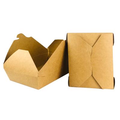 China Recycled Materials Wholesale Food Packaging Biodegradable Take Out Box Disposable Wrapping Paper Bento Paper Lunch Box Takeout for sale