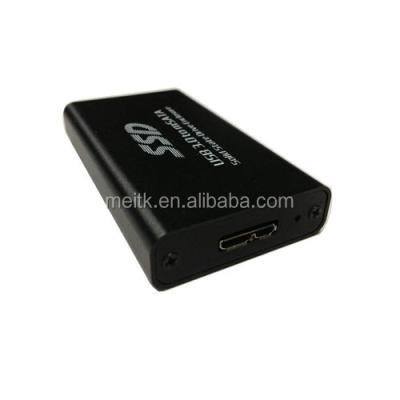 China Aluminum Rigid MSATA SSD To USB 3.0 Adapter Enclosure for sale