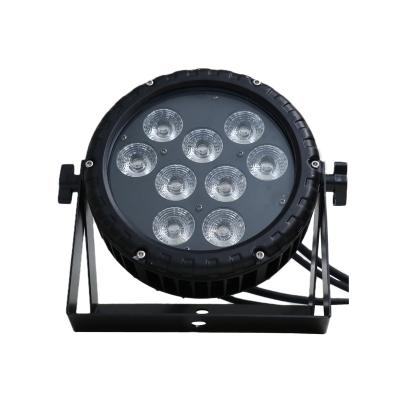 China Stage Lighting Rgbw Led Par Light Shell 9*15W DMX512 Par Light New Outdoor Waterproof Led Flat Par Lights for sale