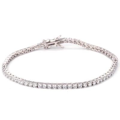 China Cute Beauty And Luxury Silver Round Cut S925 AAA+ Zircon Tennis Bracelet for sale