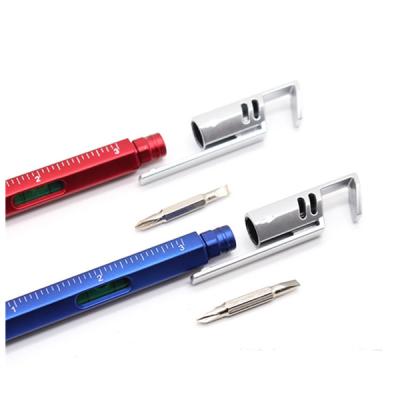 China Promotional Pen Tool Pen Multifunctional Screwdriver Ballpoint Pen Horizontal Metal Scale Gift for sale