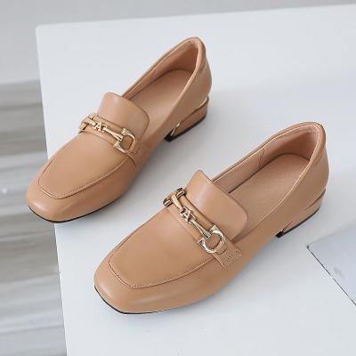 China Wholesale 2021 Fashion Office Fashion Dress Women Ladies Shoes New Light Style Slip On Pump Shoes Heel Metal Daily Decoration for sale