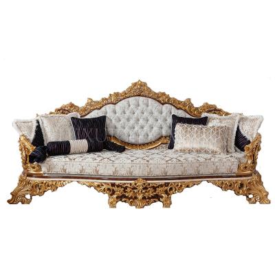 China Hand carving birch living room furniture set European style all-solid wood sofa from factory direct for sale