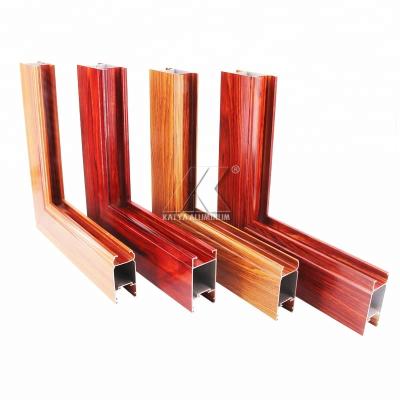 China door & Good Quality Window Wood Grain 3d Extruded Large Stained Glass Framed Aluminum Door Frame for sale